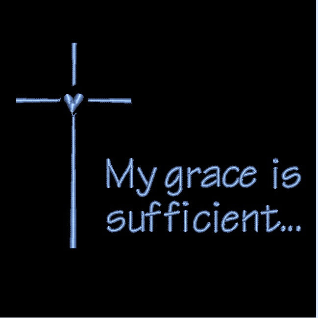 My grace is sufficient - Cross with Heart