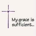 My grace is sufficient - Cross with Heart
