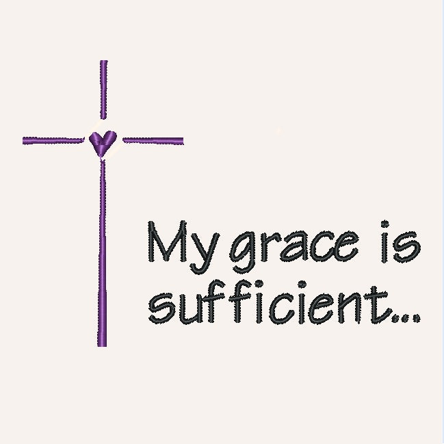 My grace is sufficient - Cross with Heart