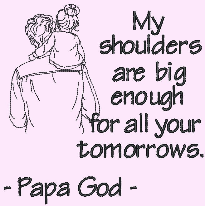 My shoulders are big enough - Carrying child